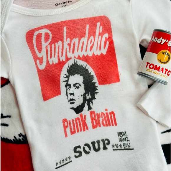 PUNKADELIC Sid Vicious punk rock Sex Pistols goth rave Harajuku baby onesie 6-9M - Picture 14 of 14